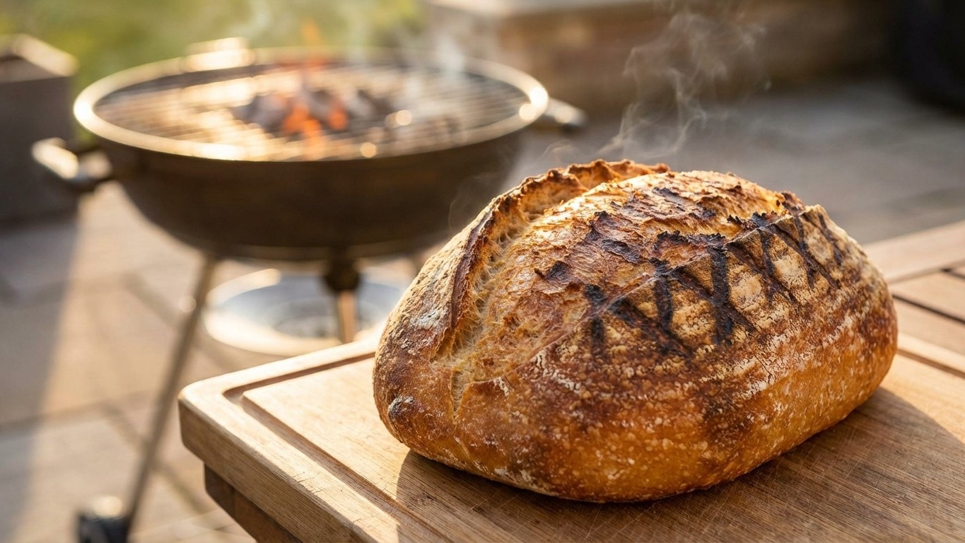 J'ai posé ma pâte directement sur la grille du barbecue : plus jamais je ne ferai mon pain autrement