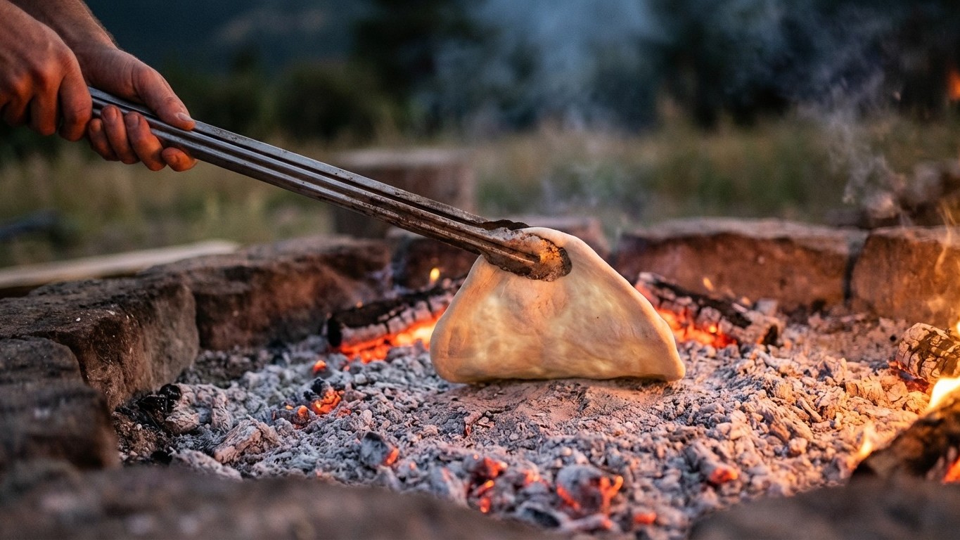 J'ai posé ma pâte directement sur les braises : le résultat a bluffé toute la tablée
