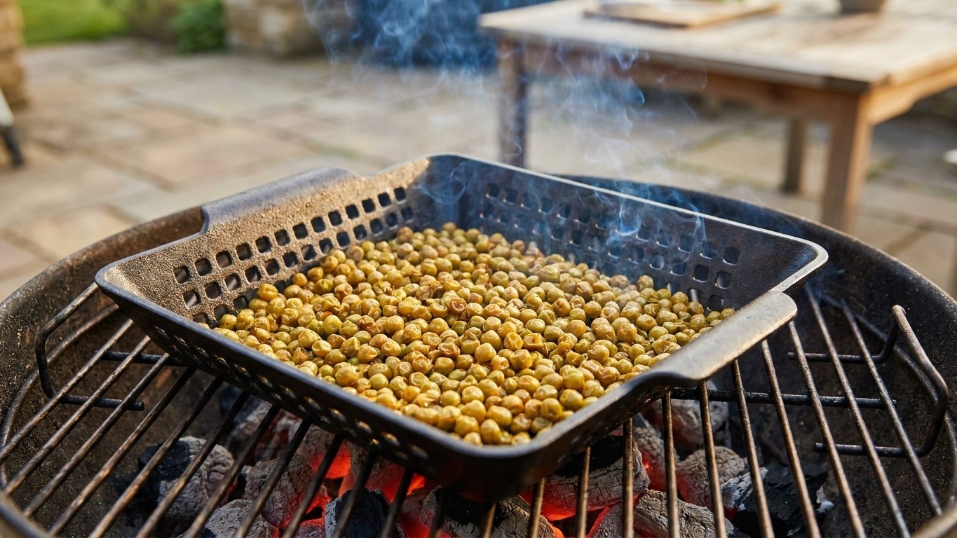 Ce petit panier en fonte sur le barbecue a changé notre façon de manger les petits pois pour toujours
