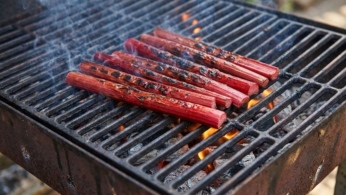 « Pose-la directement sur la grille, sans rien » : depuis ce conseil d'un pitmaster, je ne sucre plus jamais ma rhubarbe