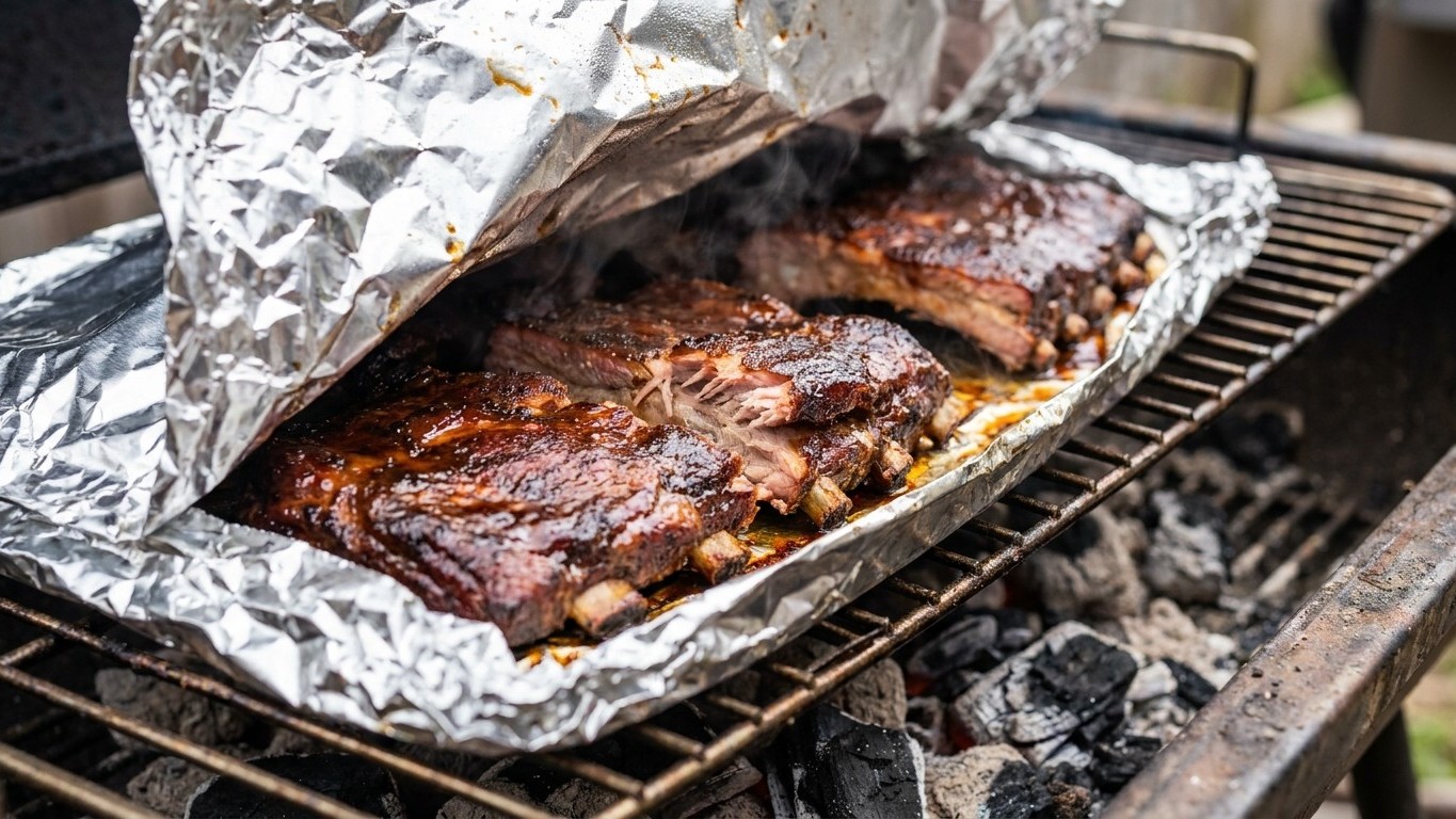 Si vous emballez vos côtes levées dans du papier alu au barbecue, regardez ce qui se passe sous la surface au bout d'une h...