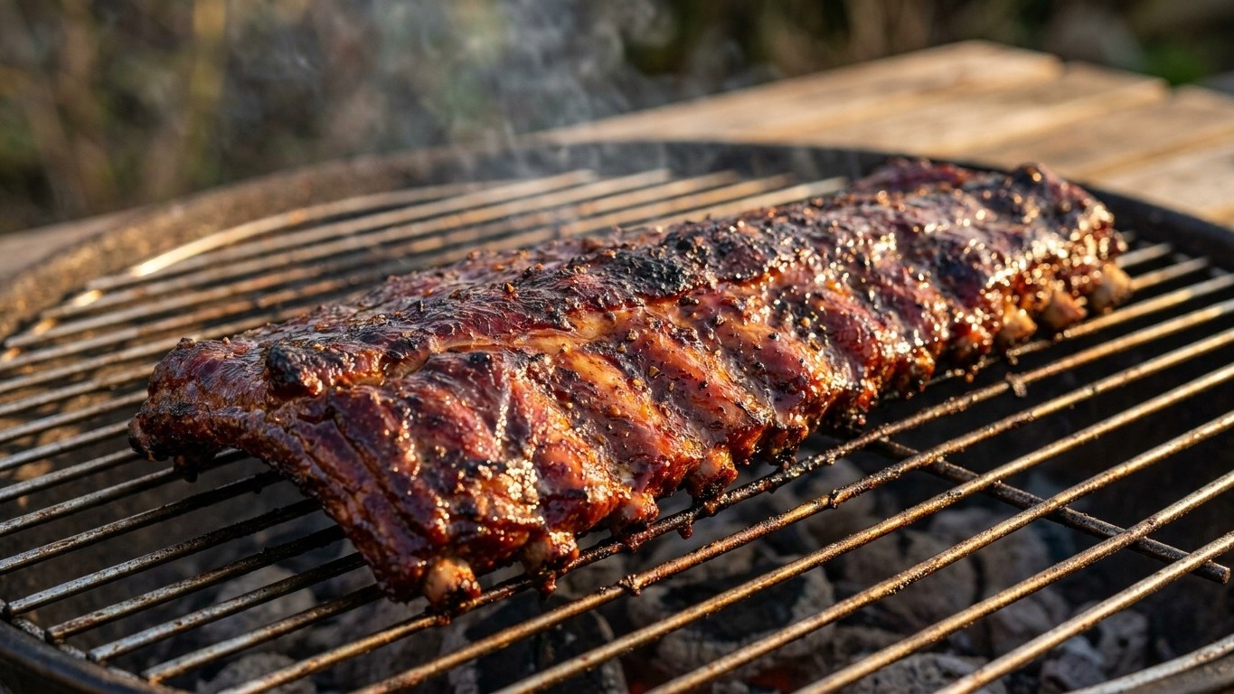 Je badigeonnais mes travers de sauce barbecue dès le départ : le jour où j'ai attendu, la croûte noire a disparu et le goû...