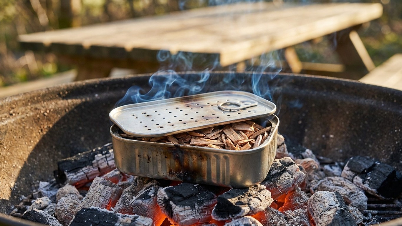 « Jette tes copeaux trempés » : un maître grilladin a vu mon barbecue et m'a tendu une boîte en alu percée à la place