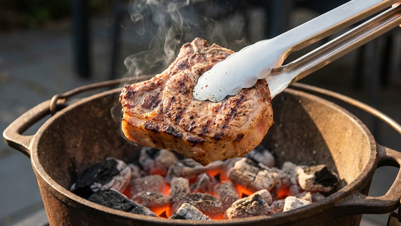 « Pose cette fourchette » : un boucher m'a montré ce qui sort de ma côtelette à chaque piqûre sur le barbecue