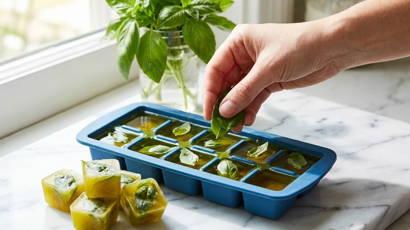 Je congelais mes herbes fraîches dans des glaçons comme tout le monde : le jour où j'ai compris comment les glisser dans m...