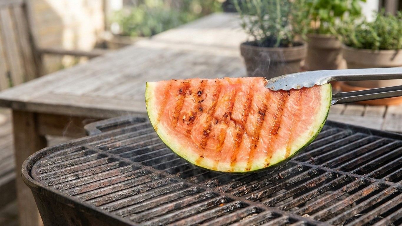 J'ai passé des tranches de pastèque 2 minutes sur le grill juste pour tester : mes invités ont reposé leur fourchette et m...