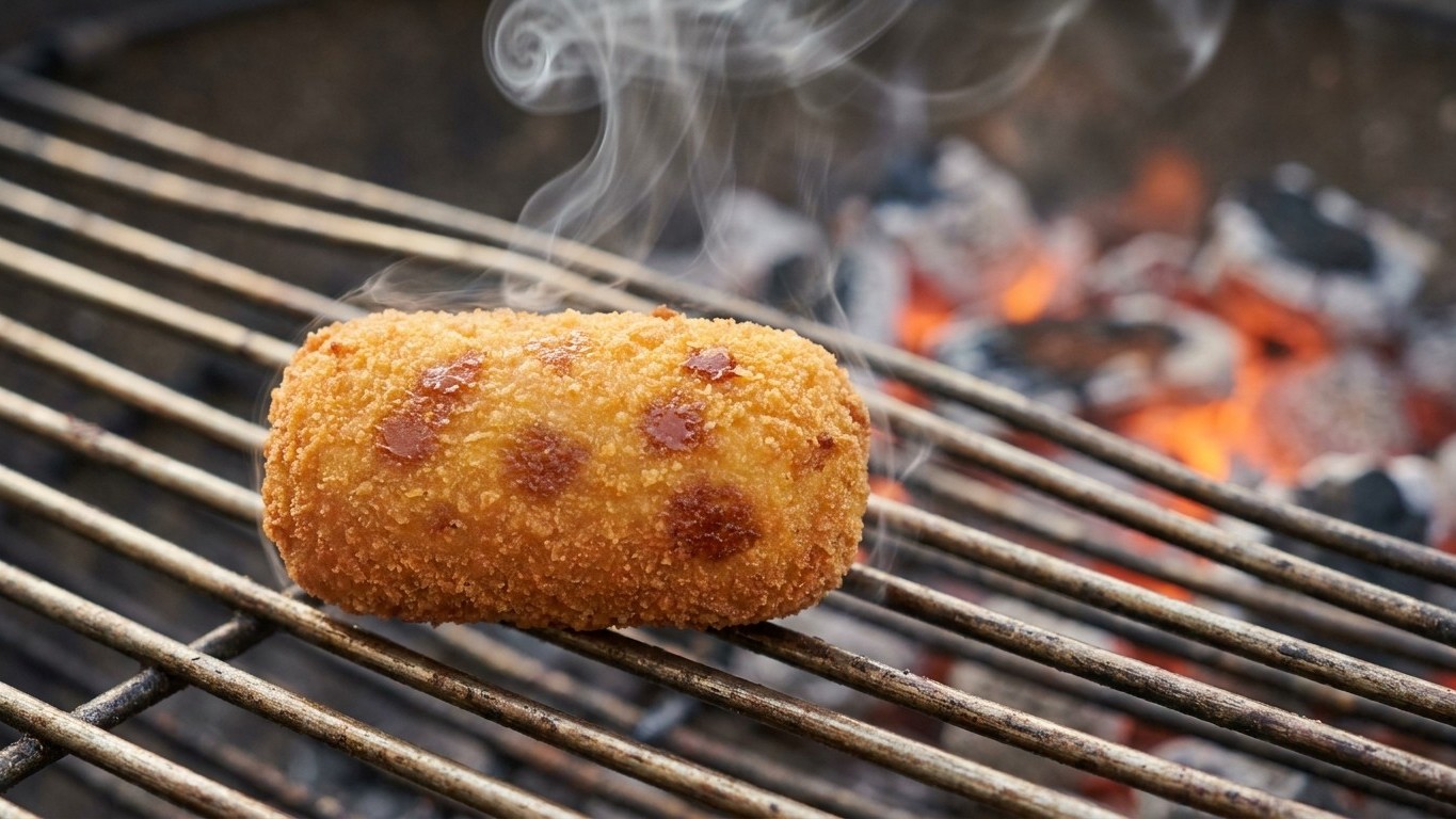 J'ai posé mes croquettes de pommes de terre encore tièdes sur la grille juste pour gagner du temps : au bout de deux minut...