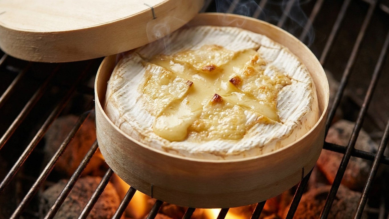 J'ai posé un camembert entier dans sa boîte en bois sur mon barbecue : quand j'ai soulevé le couvercle après 15 minutes, j...