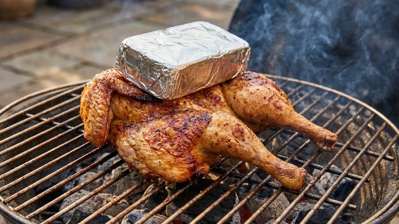 J'ai posé une brique sur mon poulet aplati sur le gril : quand je l'ai retirée au bout de 40 minutes, j'ai compris pourquo...