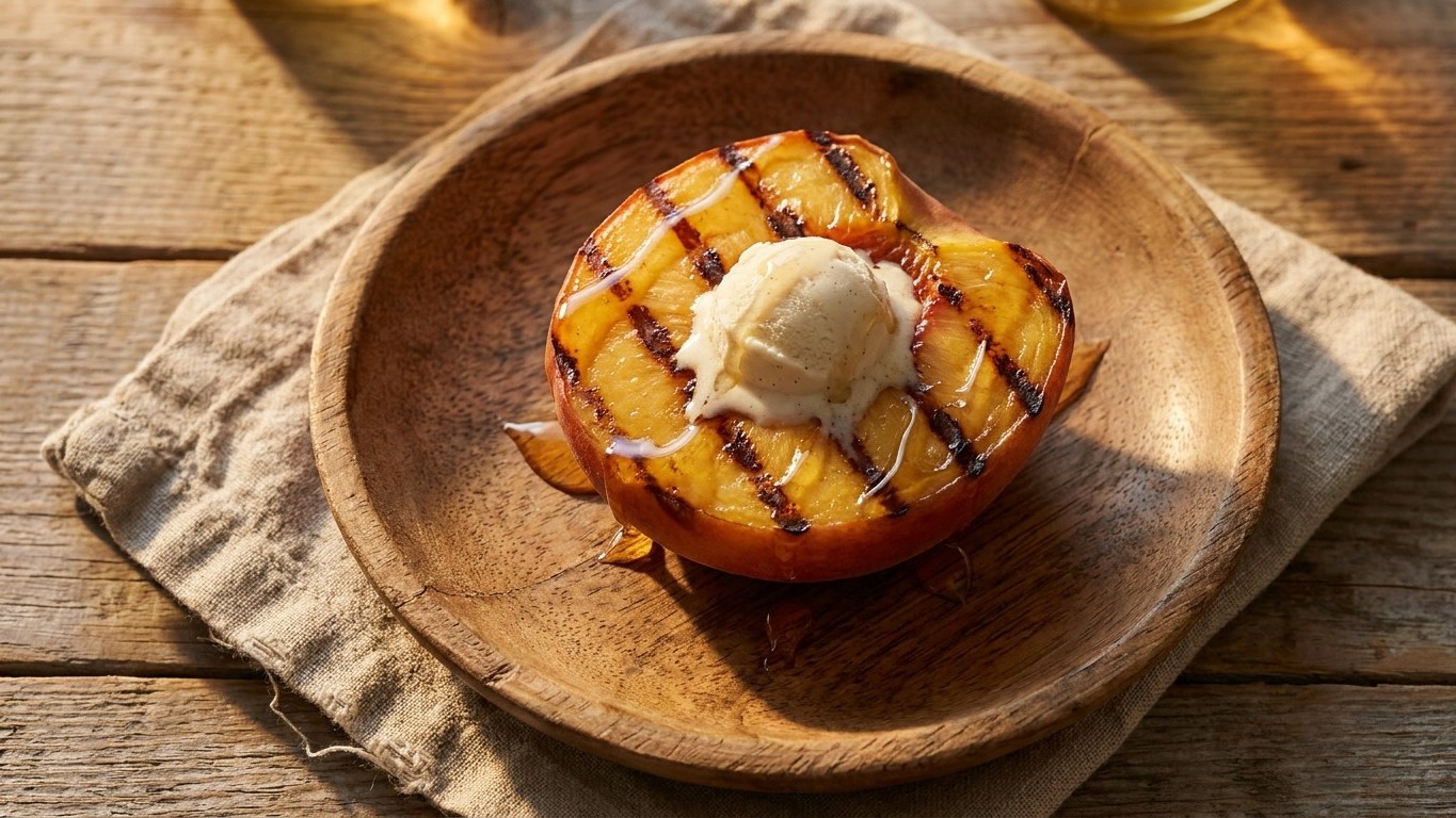 « Je ne sers plus que ça en dessert quand j’allume le barbecue » : ces pêches rôties au miel ont changé mes fins de repas ...