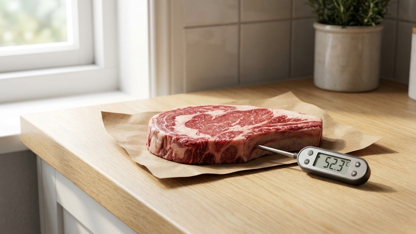 On s'obstine tous à cuire le steak dès la sortie du frigo : ce geste de 30 minutes avant la cuisson change pourtant tout à...