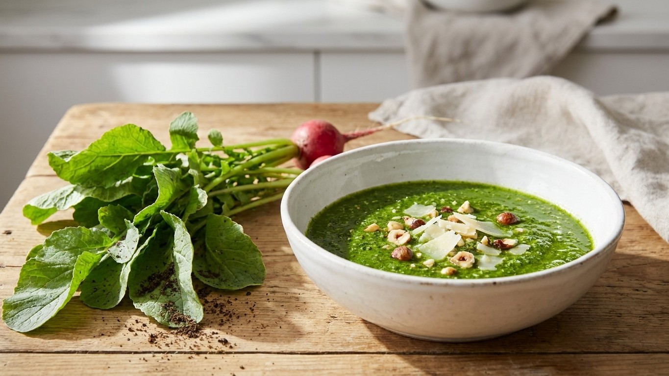 « C’est meilleur que le pesto au basilic » : cette sauce ne demande que la partie du radis que tout le monde jette, des no...