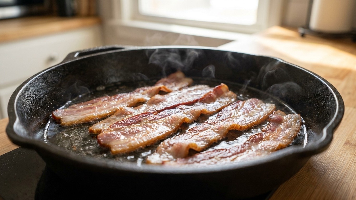 Fini le bacon qui projette du gras brûlant à chaque retournement : depuis ces deux millimètres ajoutés avant la chauffe, i...