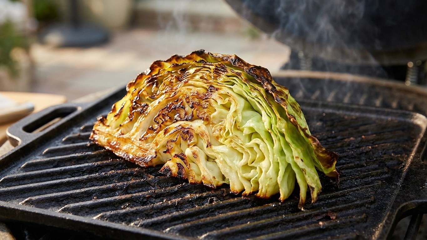 J'ai coupé mon chou vert en tranches de 3 cm juste pour tester : mes invités ont cru que j'avais servi une pièce de boucher