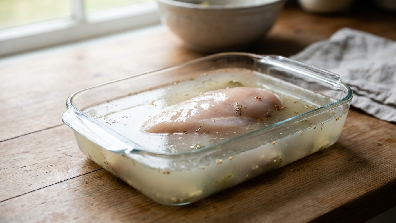 J’ai longtemps jeté le jus de mes bocaux de cornichons sans savoir ce qu’il pouvait faire à mes blancs de poulet : voici c...