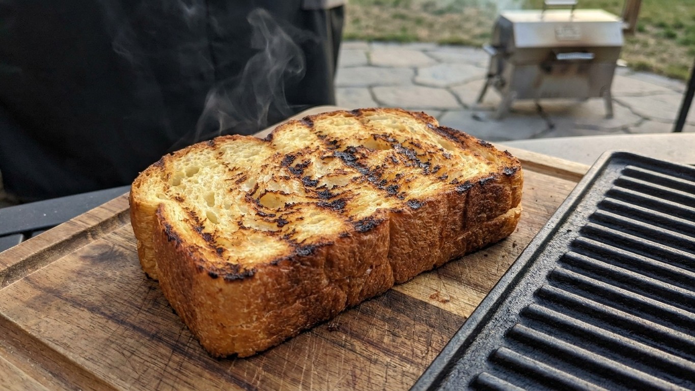 J’ai posé des tranches de brioche épaisse sur la grille encore chaude juste pour tester : mes invités ont cru que j’avais ...