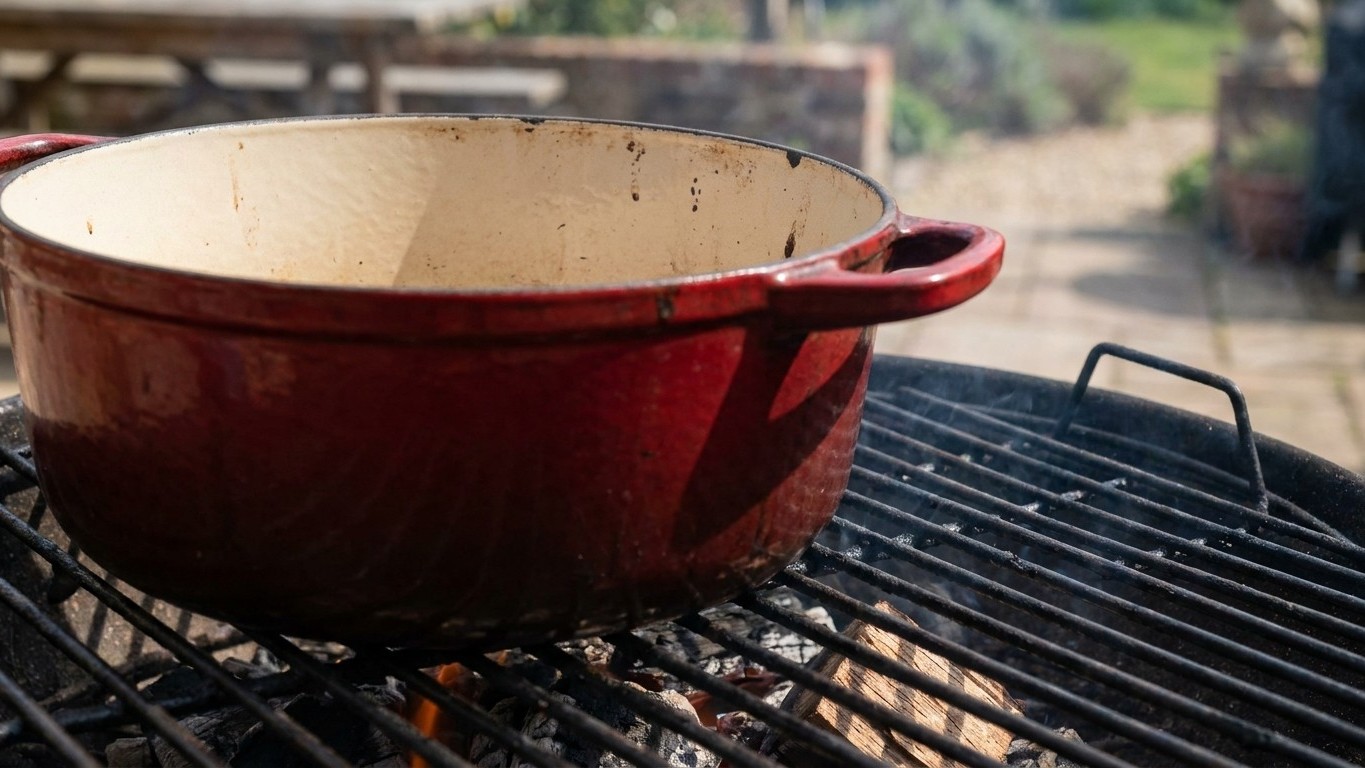 Je calais ma cocotte émaillée sur les braises tous les week-ends en pensant bien faire : un fondeur m'a montré ce qui fini...