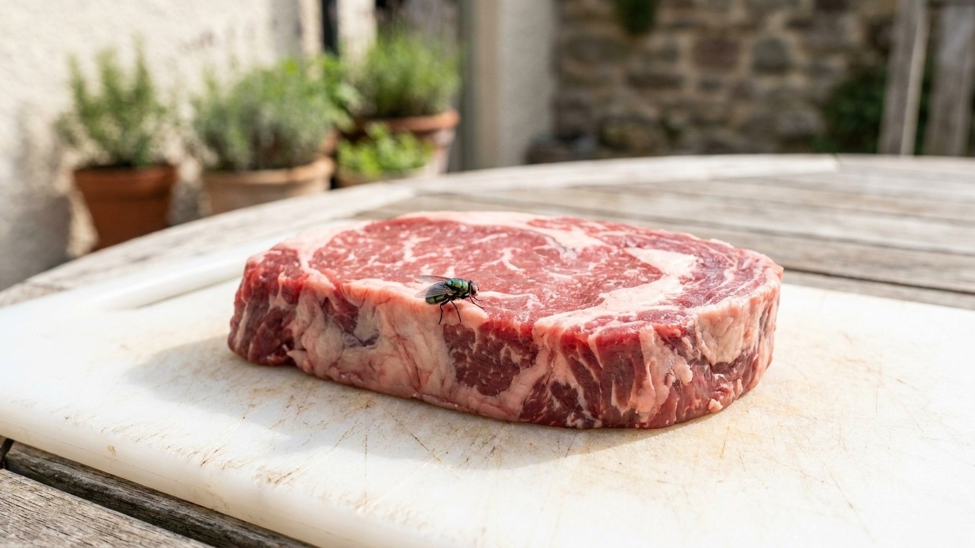 On s'obstine tous à sortir la viande crue une heure avant de la griller, alors que ce que les mouches vertes y laissent ne...